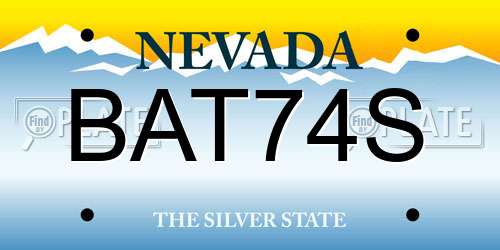 BAT74S Nevada License Plate