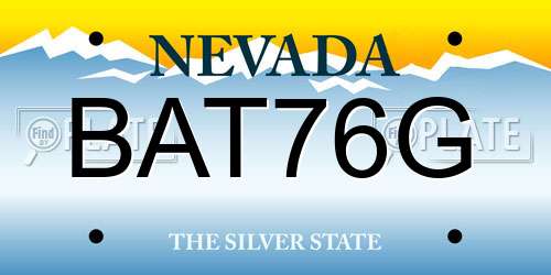 BAT76G Nevada License Plate