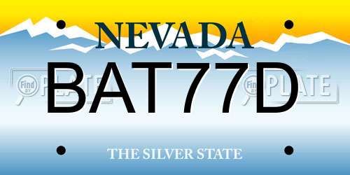 BAT77D Nevada License Plate