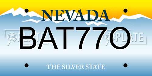 BAT77O Nevada License Plate