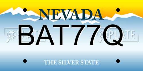 BAT77Q Nevada License Plate
