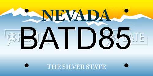 BATD85 Nevada License Plate