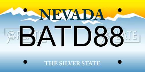 BATD88 Nevada License Plate
