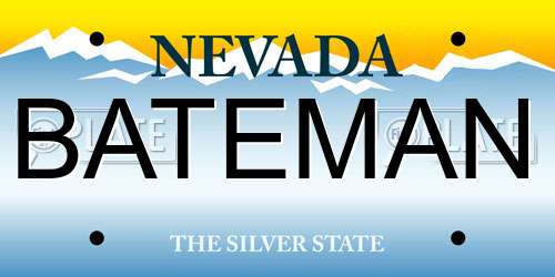 BATEMAN Nevada License Plate