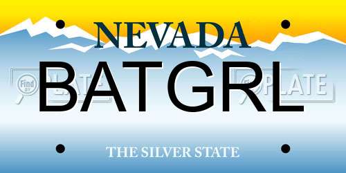 BATGRL Nevada License Plate