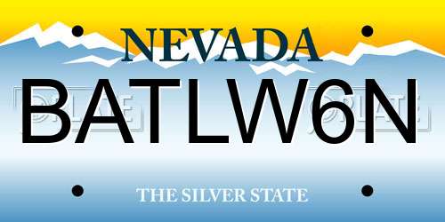 BATLW6N Nevada License Plate