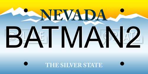 BATMAN2 Nevada License Plate