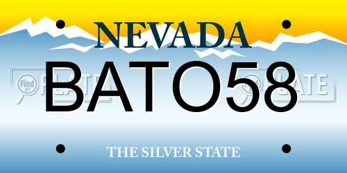 BATO58 Nevada License Plate