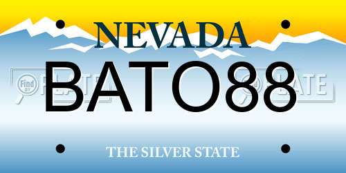 BATO88 Nevada License Plate