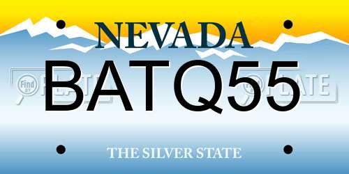 BATQ55 Nevada License Plate