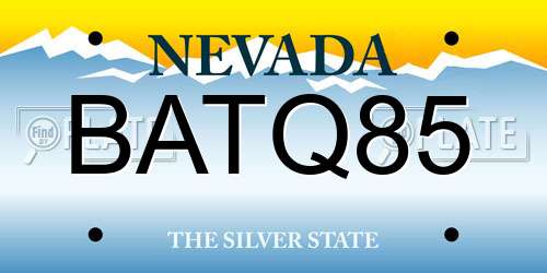 BATQ85 Nevada License Plate
