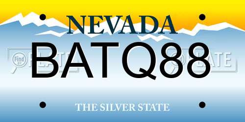 BATQ88 Nevada License Plate