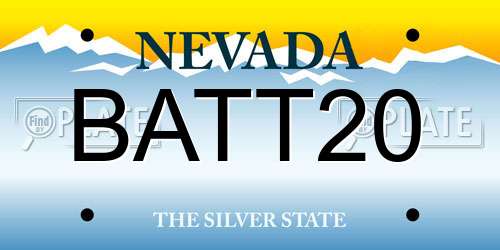 BATT20 Nevada License Plate