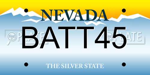 BATT45 Nevada License Plate