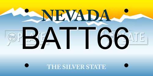 BATT66 Nevada License Plate