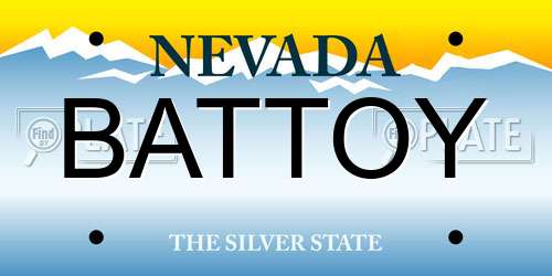 BATTOY Nevada License Plate