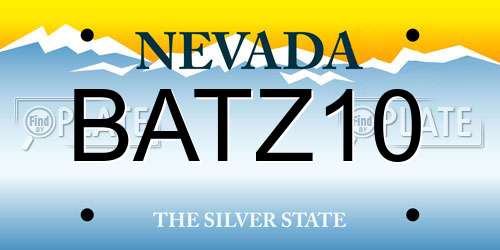BATZ10 Nevada License Plate