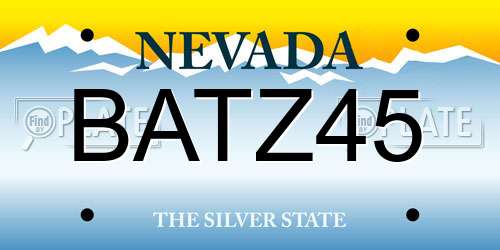 BATZ45 Nevada License Plate