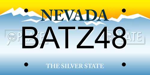 BATZ48 Nevada License Plate