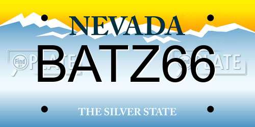 BATZ66 Nevada License Plate