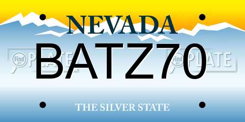 BATZ70 Nevada License Plate