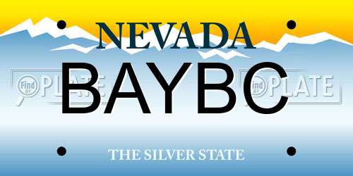 BAYBC Nevada License Plate