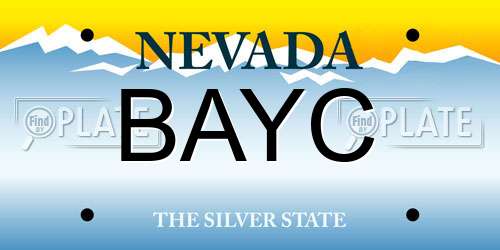 BAYC Nevada License Plate