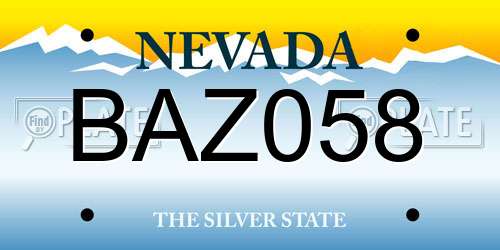 BAZ058 Nevada License Plate