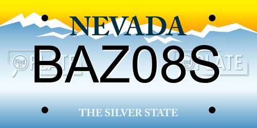 BAZ08S Nevada License Plate