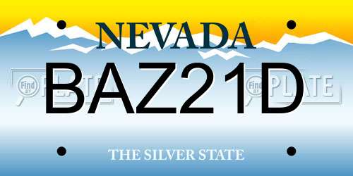 BAZ21D Nevada License Plate