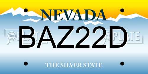 BAZ22D Nevada License Plate