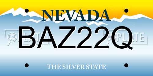 BAZ22Q Nevada License Plate
