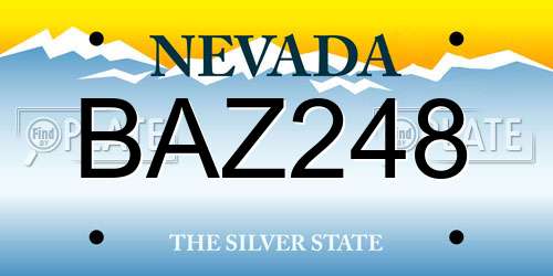 BAZ248 Nevada License Plate