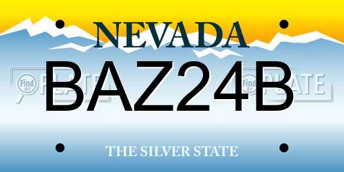 BAZ24B Nevada License Plate