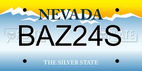 BAZ24S Nevada License Plate