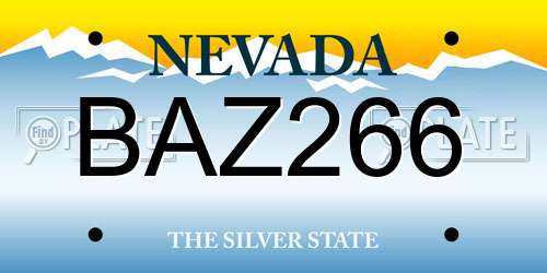 BAZ266 Nevada License Plate