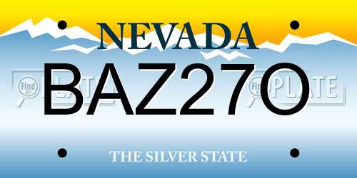 BAZ27O Nevada License Plate