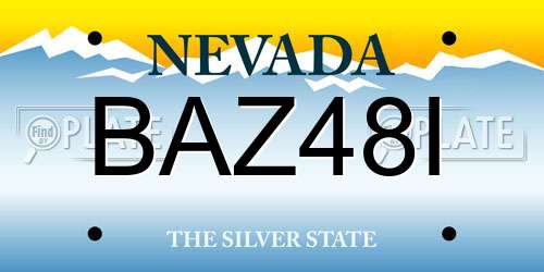 BAZ48I Nevada License Plate