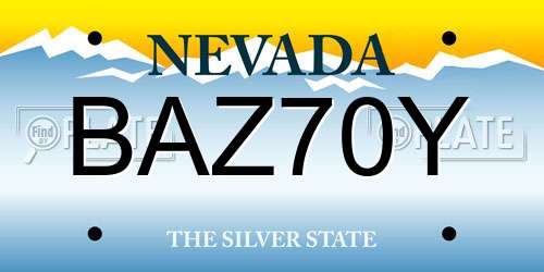 BAZ70Y Nevada License Plate