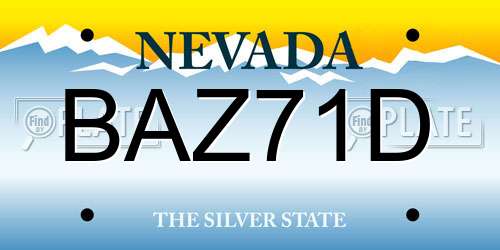 BAZ71D Nevada License Plate