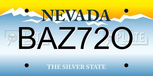 BAZ72O Nevada License Plate