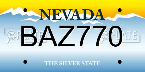 BAZ770 Nevada License Plate