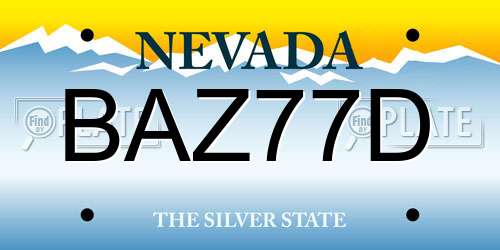 BAZ77D Nevada License Plate