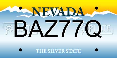 BAZ77Q Nevada License Plate