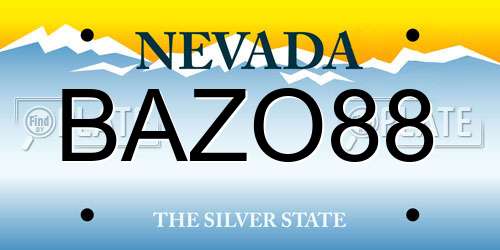 BAZO88 Nevada License Plate