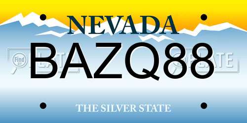 BAZQ88 Nevada License Plate