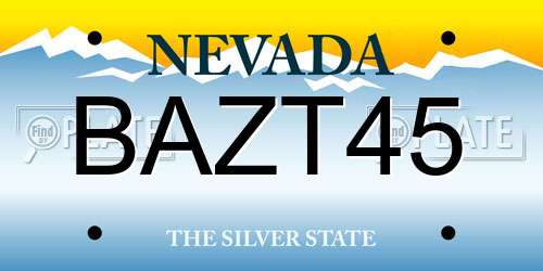 BAZT45 Nevada License Plate