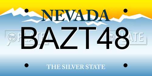 BAZT48 Nevada License Plate