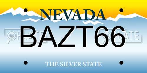 BAZT66 Nevada License Plate