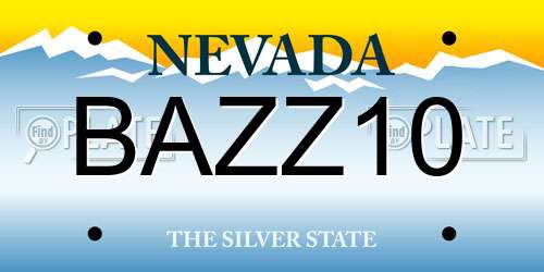BAZZ10 Nevada License Plate